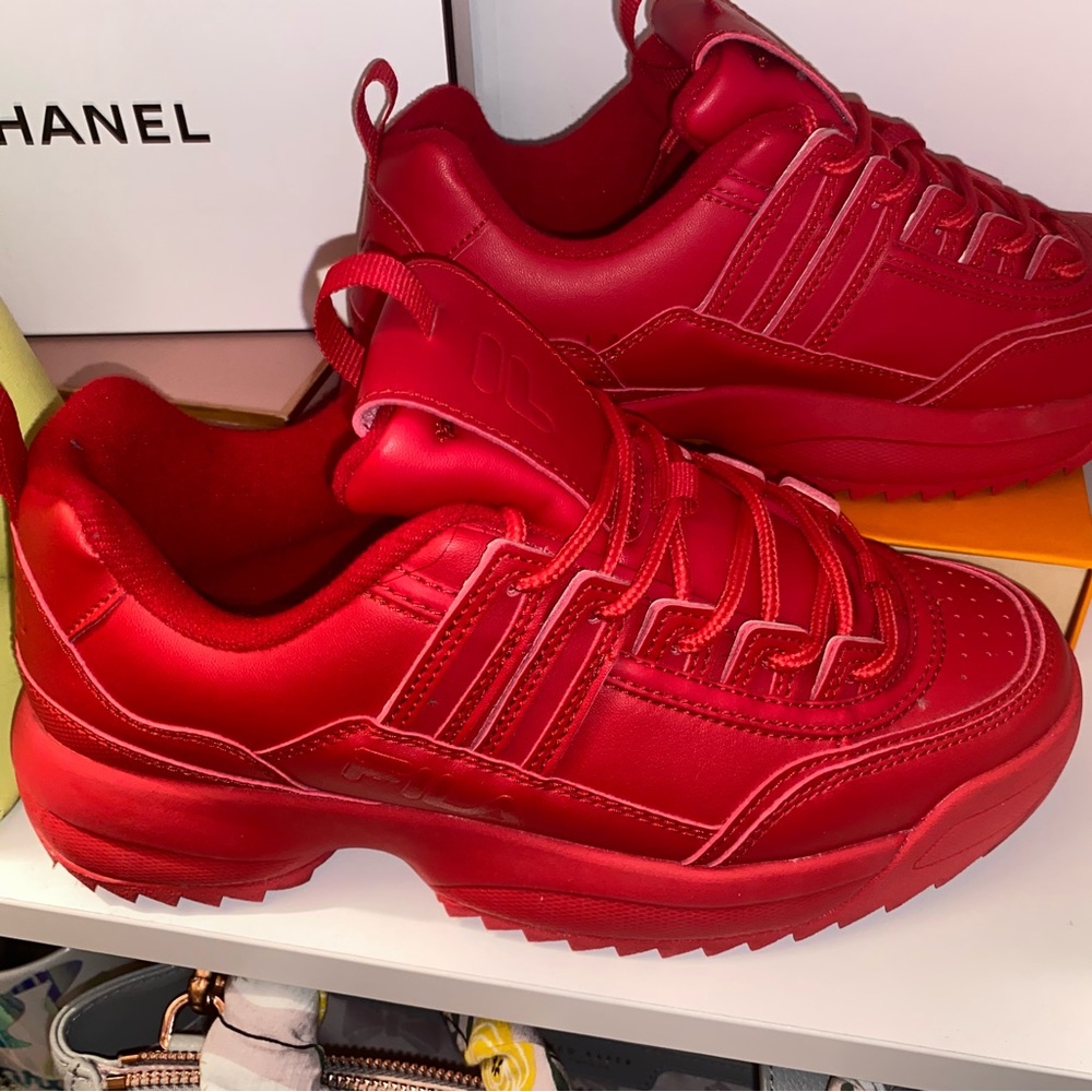 Red Fila sneakers